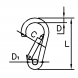 SPRING HOOK with eyelet  M7 x 70